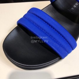 Prada Fashion Leather Slippers For Men Blue