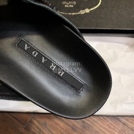 Prada Fashion Cowhide Cross Slippers For Men Black