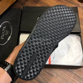 Prada Fashion Cowhide Webbing Sandals For Men Black
