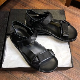 Prada Fashion Cowhide Sandals For Men Black