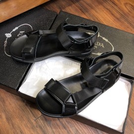 Prada Fashion Cowhide Sandals For Men Black