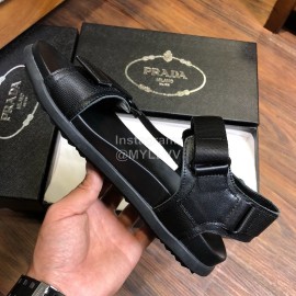 Prada Fashion Cowhide Sandals For Men Black