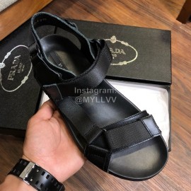 Prada Fashion Cowhide Sandals For Men Black