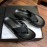 Prada Fashion Cowhide Webbing Flip Flops For Men Black