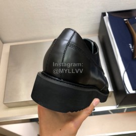 Prada Fashion Cowhide Lace Up Shoes For Men Black
