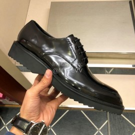 Prada Fashion Black Cowhide Lace Up Shoes For Men 