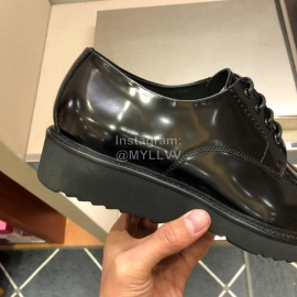 Prada Fashion Black Cowhide Lace Up Shoes For Men 
