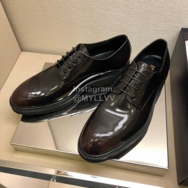 Prada Fashion Cowhide Lace Up Shoes For Men Coffee