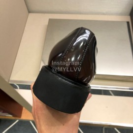 Prada Fashion Cowhide Lace Up Shoes For Men Coffee