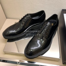 Prada Fashion Cowhide Lace Up Shoes For Men 
