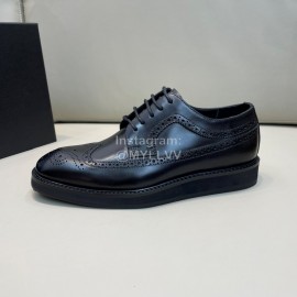 Prada Carved Leather Lace Up Shoes For Men