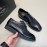 Prada Carved Leather Lace Up Shoes For Men Black