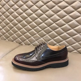 Prada Black Carved Leather Lace Up Shoes For Men