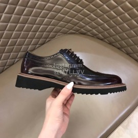 Prada Black Carved Leather Lace Up Shoes For Men