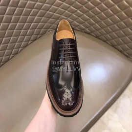 Prada Black Carved Leather Lace Up Shoes For Men