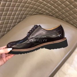 Prada Black Carved Leather Lace Up Shoes For Men