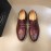 Prada Carved Leather Lace Up Shoes For Men Reddish Brown