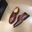 Prada Carved Leather Lace Up Shoes For Men Reddish Brown