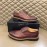 Prada Carved Leather Lace Up Shoes For Men Reddish Brown
