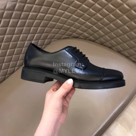 Prada Black Calf Leather Lace Up Shoes For Men 