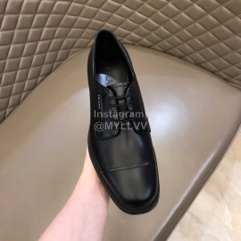 Prada Black Calf Leather Lace Up Shoes For Men 