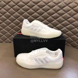 Prada Adidas Co Branded Casual Suede Sneakers For Men White