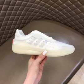 Prada Adidas Co Branded Casual Suede Sneakers For Men White