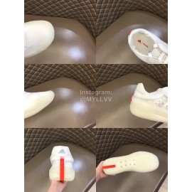 Prada Adidas Co Branded Casual Suede Sneakers For Men White