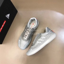 Prada Adidas Co Branded Casual Suede Sneakers For Men Gray