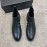 Prada Black Leather Elastic Cloth Plush Short Boots For Men 