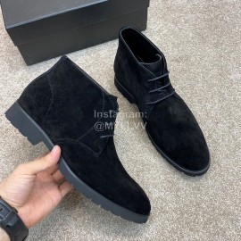 Prada Velvet Cowhide Short Boots For Men Black