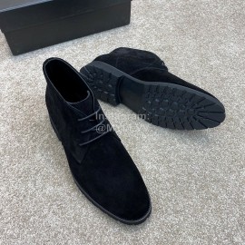 Prada Velvet Cowhide Short Boots For Men Black