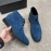 Prada Velvet Cowhide Short Boots For Men Blue