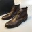 Prada Calf Leather Lace Up Short Boots For Men Coffee