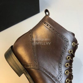 Prada Calf Leather Lace Up Short Boots For Men Coffee