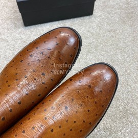 Prada Cowhide Elastic Cloth Short Boots For Men Brown