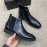 Prada Cowhide Elastic Cloth Short Boots For Men Black