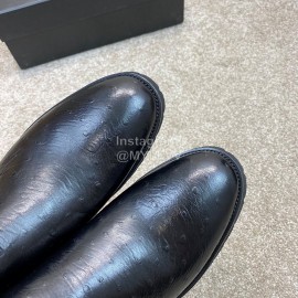 Prada Cowhide Elastic Cloth Short Boots For Men Black