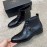 Prada Black Leather Zipper Short Boots For Men 