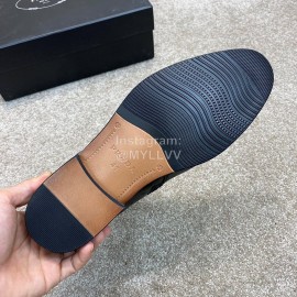 Prada Black Leather Zipper Short Boots For Men 