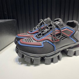 Prada Cowhide Nylon Thick Soled Sneakers For Men And Women