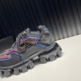 Prada Cowhide Nylon Thick Soled Sneakers For Men And Women