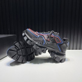 Prada Cowhide Nylon Thick Soled Sneakers For Men And Women