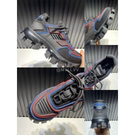 Prada Cowhide Nylon Thick Soled Sneakers For Men And Women