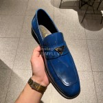 Prada Saffiano Leather Casual Loafers For Men Blue