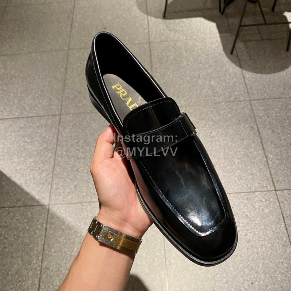 Prada Black Saffiano Leather Casual Loafers For Men