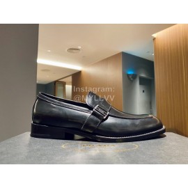 Prada Black Saffiano Leather Casual Loafers For Men