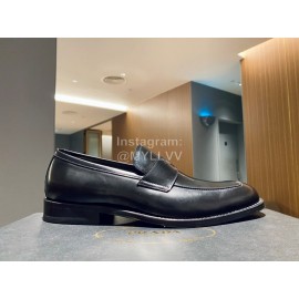 Prada Saffiano Leather Casual Loafers Black For Men