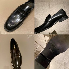 Prada Saffiano Leather Casual Loafers Black For Men