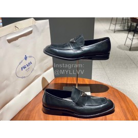 Prada Saffiano Leather Casual Business Loafers For Men Black
